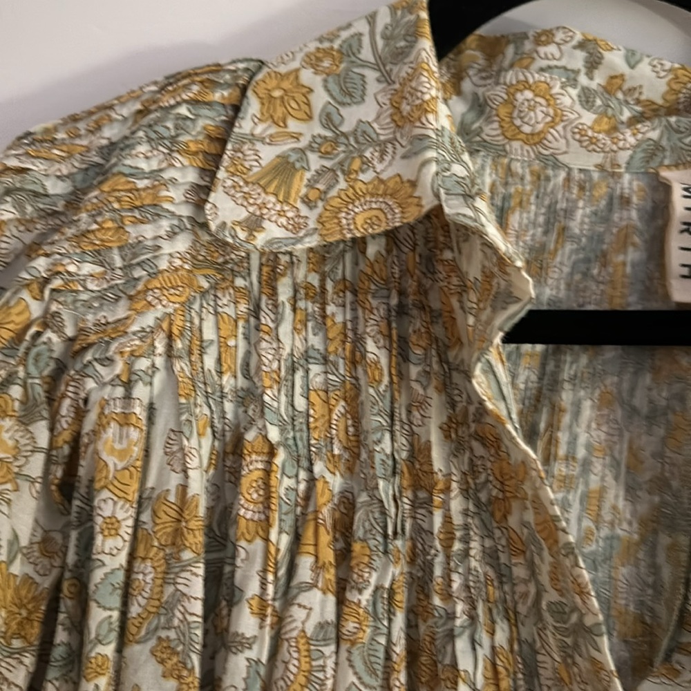 Mirth Button Down Top With Pintucking - image 2